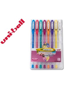 BOLIGRAFO UNI BALL UM-120 SIGNO 0,7 MM TINTA GEL ESTUCHE DE 8 COLORES PASTEL