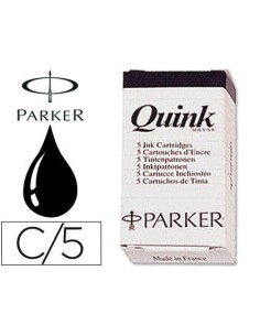 TINTA ESTILOGRAFICA PARKER NEGRA CAJA DE 5 CARTUCHOS