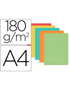 SUBCARPETA CARTULINA GIO DIN A4 COLORES PASTELES SURTIDOS 180 G/M2 PAQUETE DE 50 UNIDADES