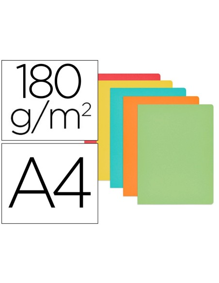 SUBCARPETA CARTULINA GIO DIN A4 COLORES PASTELES SURTIDOS 180 G/M2 PAQUETE DE 50 UNIDADES