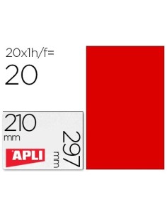 ETIQUETA ADHESIVA APLI 02880 TAMAÑO 210X297 MM PARA FOTOCOPIADORA LASER INK-JET CAJA CON 20 HOJAS DIN A4 ROJO