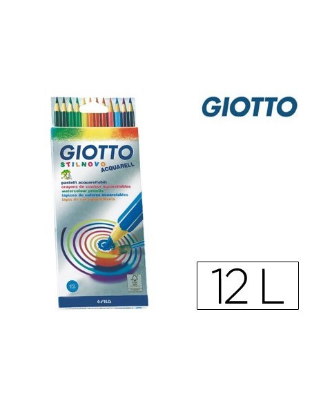 LAPICES DE COLORES GIOTTO STILNOVO ACUARELABLES CAJA DE 12 COLORES SURTIDOS