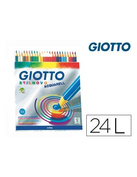LAPICES DE COLORES GIOTTO STILNOVO ACUARELABLES CAJA DE 24 COLORES SURTIDOS