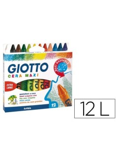 LAPICES CERA GIOTTO MAXI CAJA DE 12 COLORES