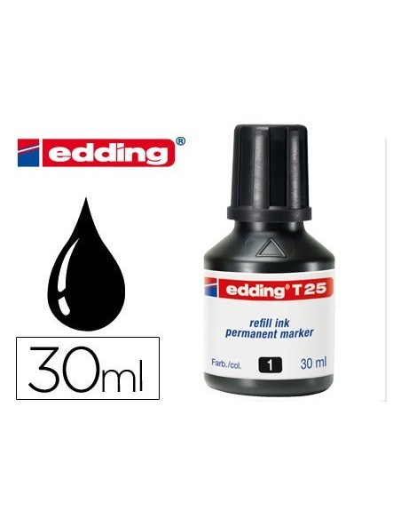 TINTA ROTULADOR EDDING T-25 NEGRO FRASCO DE 30 ML