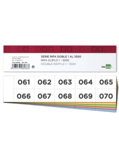 TIRA DE RIFA LIDERPAPEL DOBLE 1 AL 1000