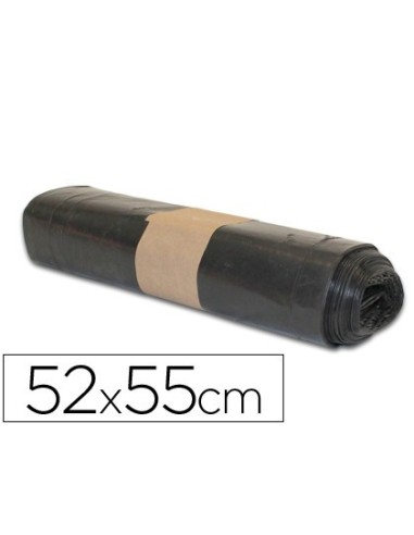 BOLSA BASURA DOMESTICA NEGRA 52X55CM GALGA 70 ESPECIAL PAPELERAS ROLLO DE 20 UNIDADES