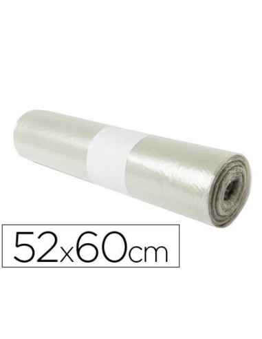 BOLSA BASURA DOMESTICA TRANSLUCIDA 52X60CM GALGA 70 ROLLO DE 20 UNIDADES