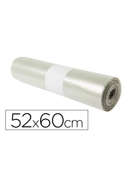 BOLSA BASURA DOMESTICA TRANSLUCIDA 52X60CM GALGA 70 ROLLO DE 20 UNIDADES