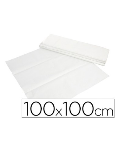 MANTEL DE PAPEL BLANCO EN HOJAS 100X100 CM CAJA DE 400 UNIDADES
