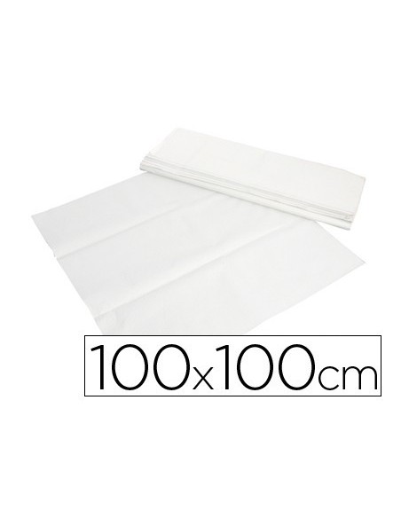 MANTEL DE PAPEL BLANCO EN HOJAS 100X100 CM CAJA DE 400 UNIDADES