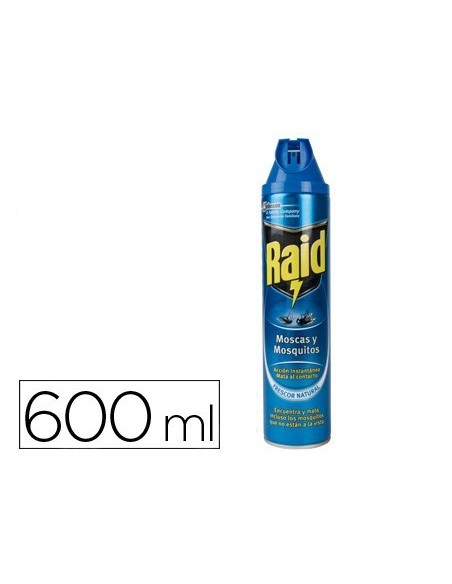 INSECTICIDA RAID SPRAY MOSCAS Y MOSQUITOS 600 ML