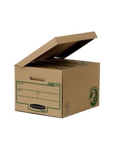 CAJON FELLOWES CARTON RECICLADO PARA ALMACENAMIENTO DE ARCHIVADORES CAPACIDAD 4 CAJAS DE ARCHIVO 80 MM