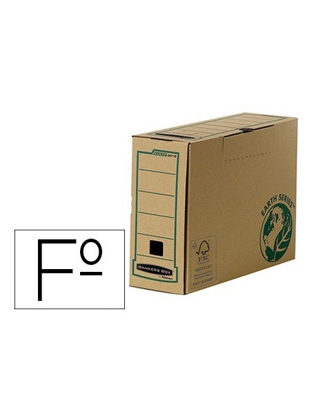 CAJA ARCHIVO DEFINITIVO FELLOWES FOLIO CARTON RECICLADO LOMO 100 MM