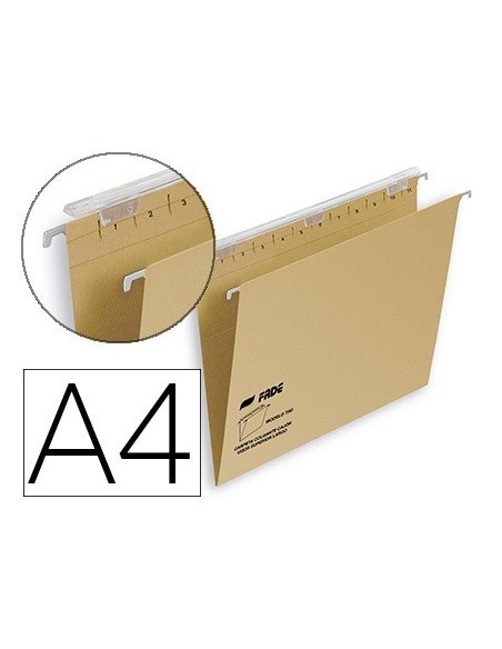 CARPETA COLGANTE FADE TIKI DIN A4 VISOR SUPERIOR 290 MM EFECTO LUPA KRAFT ECO 230 G/M LOMO V