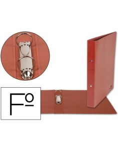 CARPETA DE 2 ANILLAS 25MM REDONDAS LIDERPAPEL FOLIO CARTON CUERO