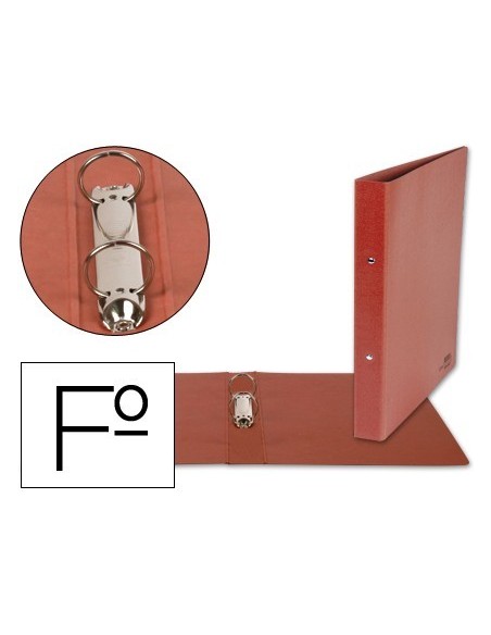 CARPETA DE 2 ANILLAS 25MM REDONDAS LIDERPAPEL FOLIO CARTON CUERO