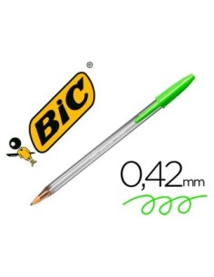 BOLIGRAFO BIC CRISTAL FUN VERDE LIMA PUNTA 1,6 MM