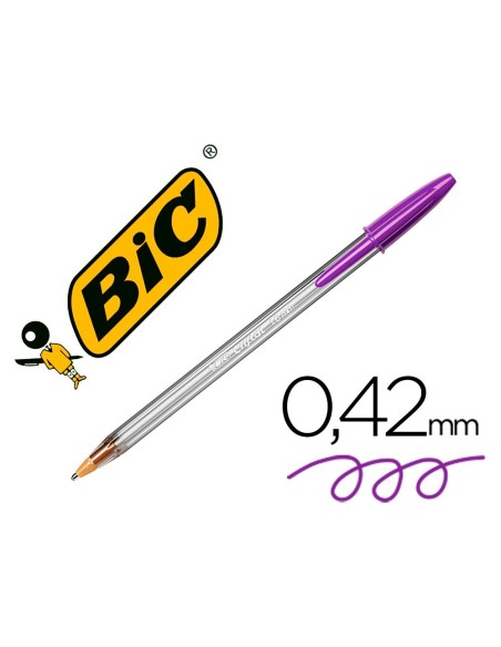 BOLIGRAFO BIC CRISTAL FUN MORADO PUNTA 1,6 MM