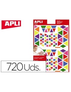 GOMETS APLI AUTOADHESIVO TRIANGULO MULTICOLOR BLISTER DE 720 UNIDADES SURTIDAS
