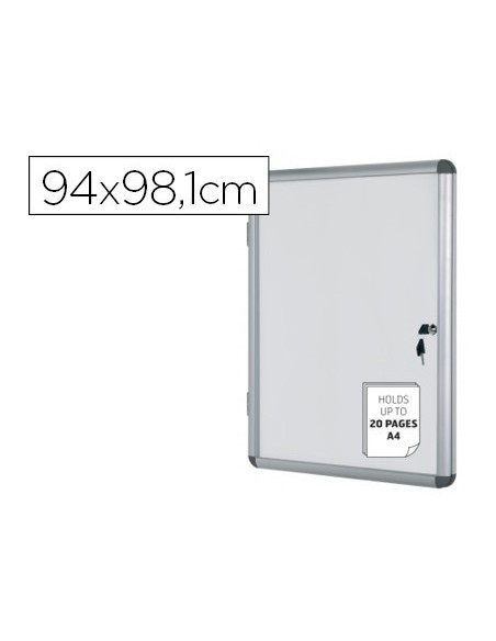 VITRINA DE ANUNCIOS BI-OFFICE FONDO MAGNETICO EXTRAPLANA DE INTERIOR 940X981 MM
