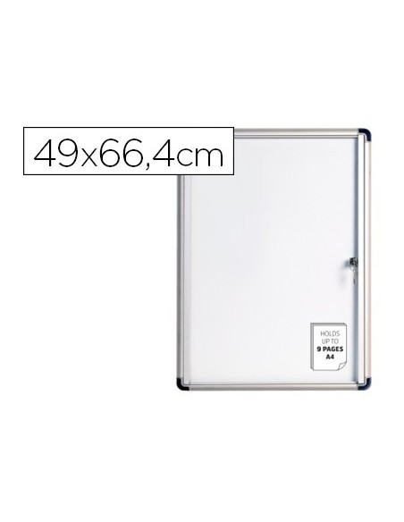 VITRINA DE ANUNCIOS BI-OFFICE FONDO MAGNETICO EXTRAPLANA DE INTERIOR 490X664 MM