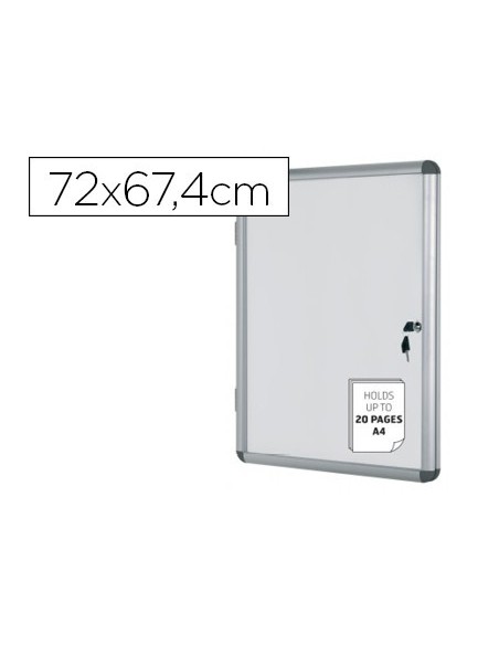 VITRINA DE ANUNCIOS BI-OFFICE FONDO MAGNETICO EXTRAPLANA DE INTERIOR 720X674 MM