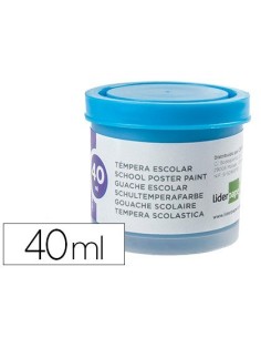 TEMPERA LIDERPAPEL ESCOLAR 40 ML AZUL CIAN