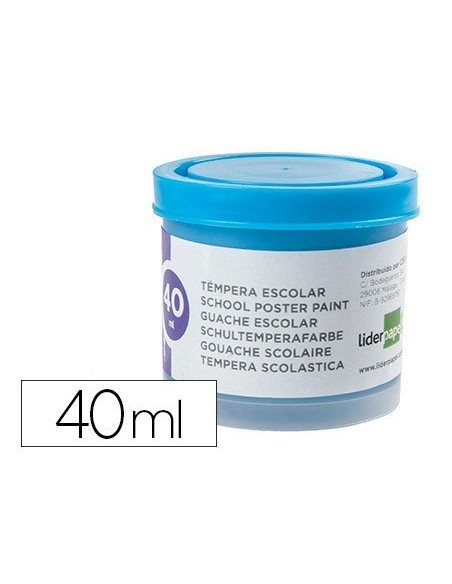 TEMPERA LIDERPAPEL ESCOLAR 40 ML AZUL CIAN