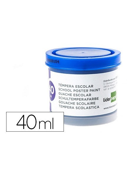 TEMPERA LIDERPAPEL ESCOLAR 40 ML AZUL ULTRAMAR