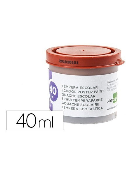 TEMPERA LIDERPAPEL ESCOLAR 40 ML MARRON