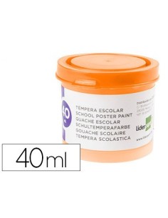 TEMPERA LIDERPAPEL ESCOLAR 40 ML NARANJA