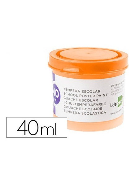 TEMPERA LIDERPAPEL ESCOLAR 40 ML NARANJA
