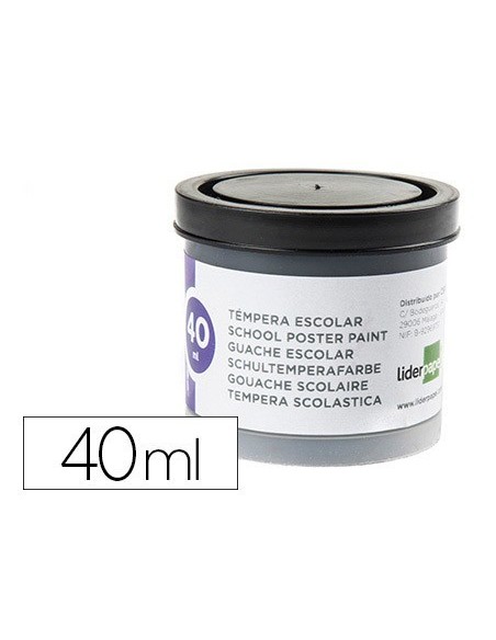 TEMPERA LIDERPAPEL ESCOLAR 40 ML NEGRO