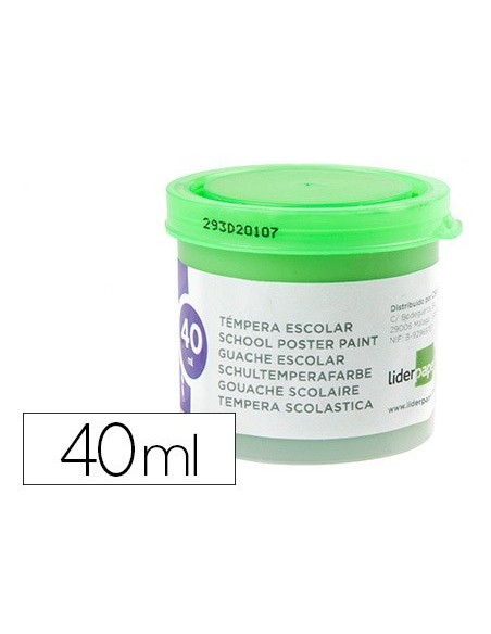 TEMPERA LIDERPAPEL ESCOLAR 40 ML VERDE CLARO