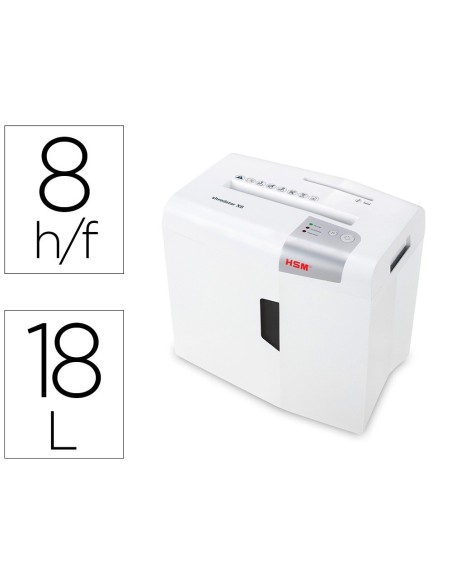 DESTRUCTORA DE DOCUMENTOS HSM SHREDSTAR X8 CAPACIDAD DE CORTE 8 H EN PARTICULAS DESTRUYE GRAPAS CLIPS CD Y TARJETAS