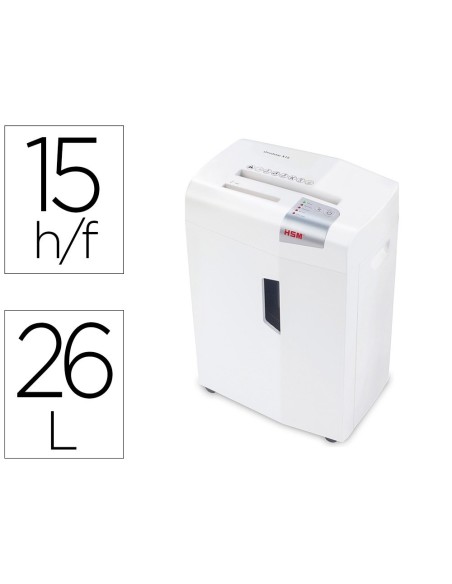 DESTRUCTORA DE DOCUMENTOS HSM SHREDSTAR X15 CAPACIDAD DE CORTE 15 H EN PARTICULAS DESTRUYEGRAPAS CLIPS CD Y TARJETAS