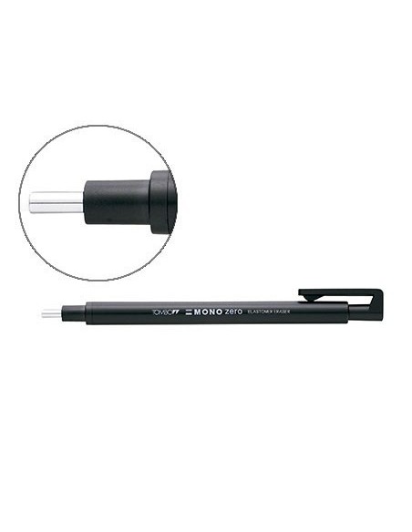 PORTAGOMAS TOMBOW CON CLIP PUNTA GOMA NEGRA REDONDA 2,3 MM DIAMETRO COLOR NEGRO