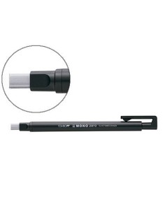 PORTAGOMAS TOMBOW CON CLIP PUNTA GOMA BLANCA RECTANGULAR 2,5 X 5 MM COLOR NEGRO