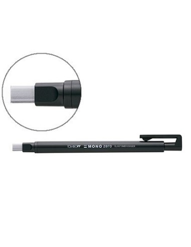 PORTAGOMAS TOMBOW CON CLIP PUNTA GOMA BLANCA RECTANGULAR 2,5 X 5 MM COLOR NEGRO