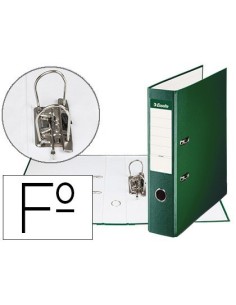 ARCHIVADOR DE PALANCA ESSELTE CARTON FORRADO PVC FOLIO LOMO DE 75 MM CON RADO VERDE