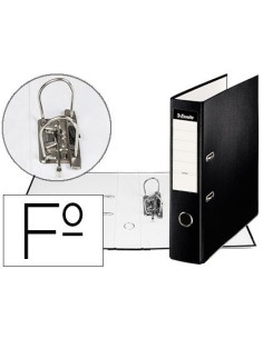 ARCHIVADOR DE PALANCA ESSELTE CARTON FORRADO PVC FOLIO LOMO DE 75 MM CON RADO NEGRO