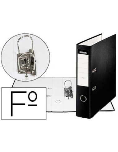 ARCHIVADOR DE PALANCA ESSELTE CARTON FORRADO PVC FOLIO LOMO DE 75 MM CON RADO NEGRO