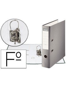 ARCHIVADOR DE PALANCA ESSELTE CARTON FORRADO PVC FOLIO LOMO DE 75 MM CON RADO GRIS