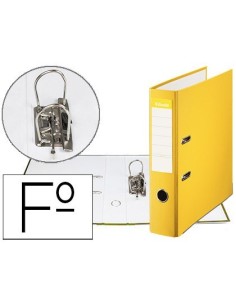 ARCHIVADOR DE PALANCA ESSELTE CARTON FORRADO PVC FOLIO LOMO DE 75 MM CON RADO AMARILLO