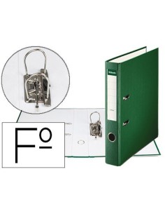 ARCHIVADOR DE PALANCA ESSELTE CARTON FORRADO PVC FOLIO LOMO DE 50 MM CON RADO VERDE