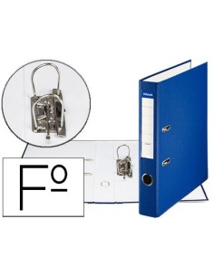 ARCHIVADOR DE PALANCA ESSELTE CARTON FORRADO PVC FOLIO LOMO DE 50 MM CON RADO AZUL