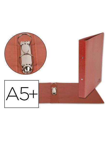 CARPETA DE 2 ANILLAS 40MM REDONDAS LIDERPAPEL CUARTO CARTON CUERO