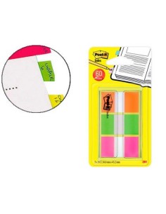 BANDERITAS SEPARADORAS POST-IT INDEX 680 NARANJA LIMA Y ROSA DISPENSADOR FUNDA 3X20