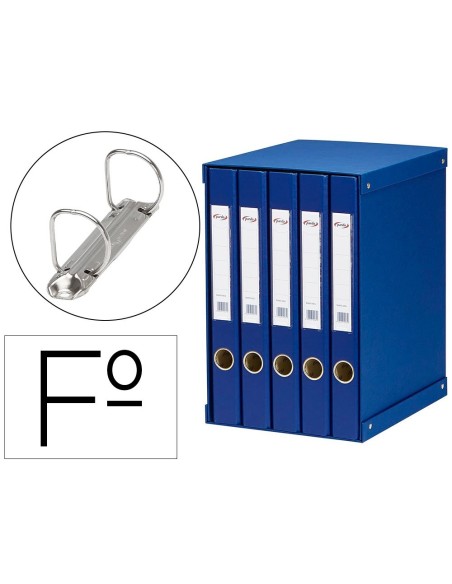 MODULO PARDO 5 ARCHIVADORES DE PALANCA FOLIO 2 ANILLAS 25 MM AZUL 350X230X300 MM